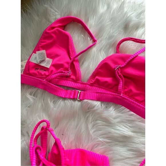 Aerie hot pink bikini xs cheeky tong like bikini new with tags sexy skimpy - Picture 6 of 7